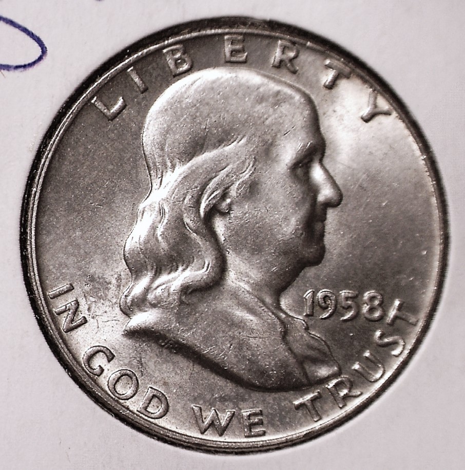 1958-D Franklin Half Dollar, BU #3130