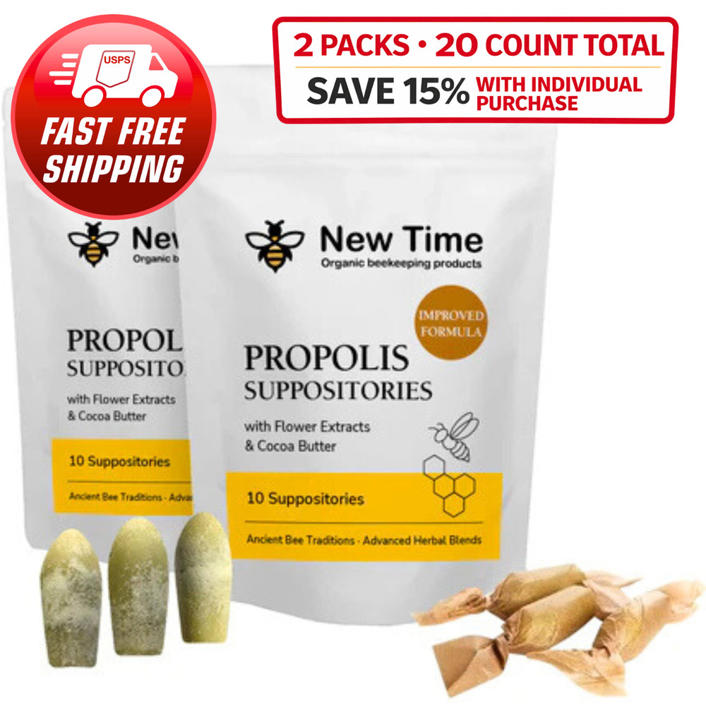 2 Pack Propolis Suppositories – Hemorrhoids, Prostatitis Comfort Support for Men