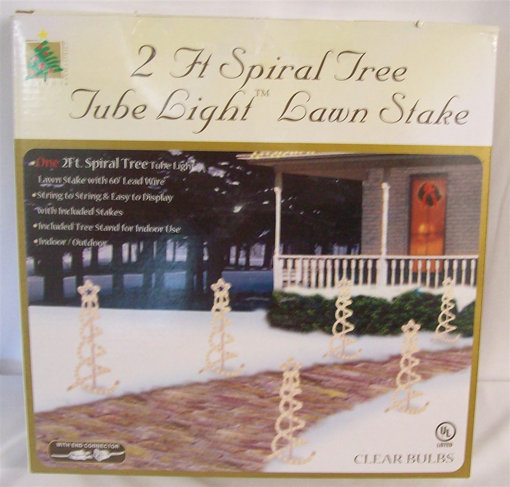 New 24" Sprial Tree Pathway Light Clear Tube Light
