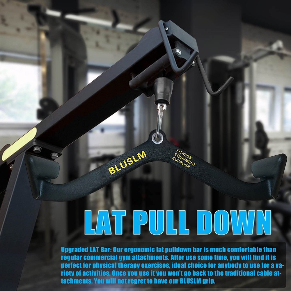 BLUSLM LAT Pull Down Bar for Cable Machine, LAT Pulldown Attachments T-bar V-...
