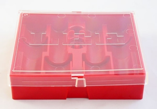 Lee 90422 4 Die Red Storage Box with Clear Lid