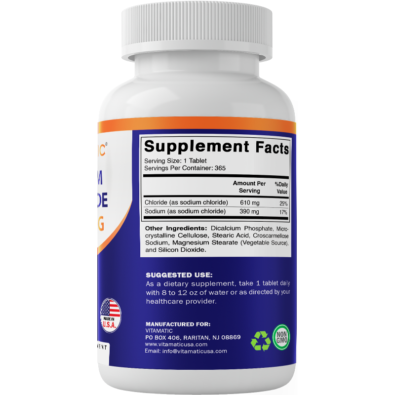 Vitamatic 2 Pack Sodium Chloride 1000mg, 365 Tablets