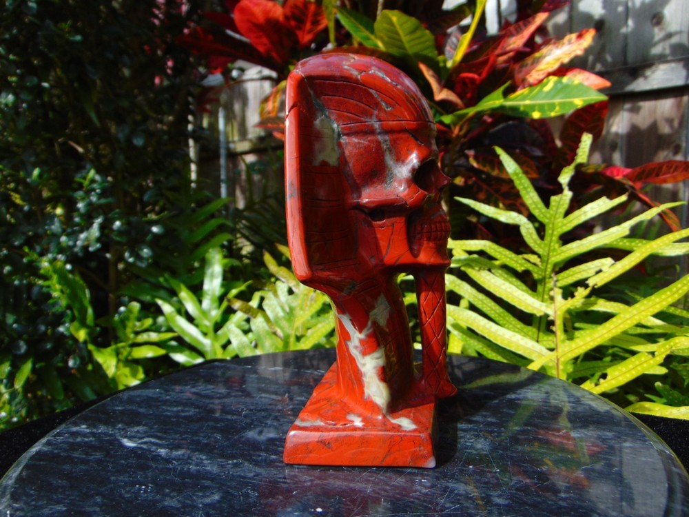 Red Jaspar Pharoah Sculpt by Skullis
