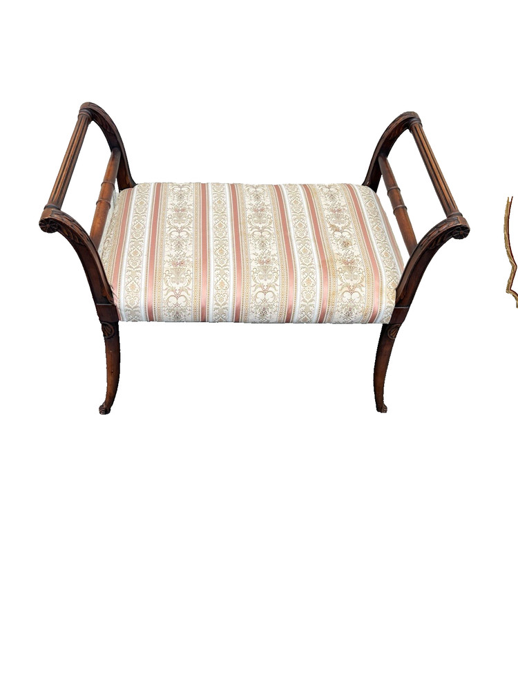 66886 Mahogany Vanity Bench Stool