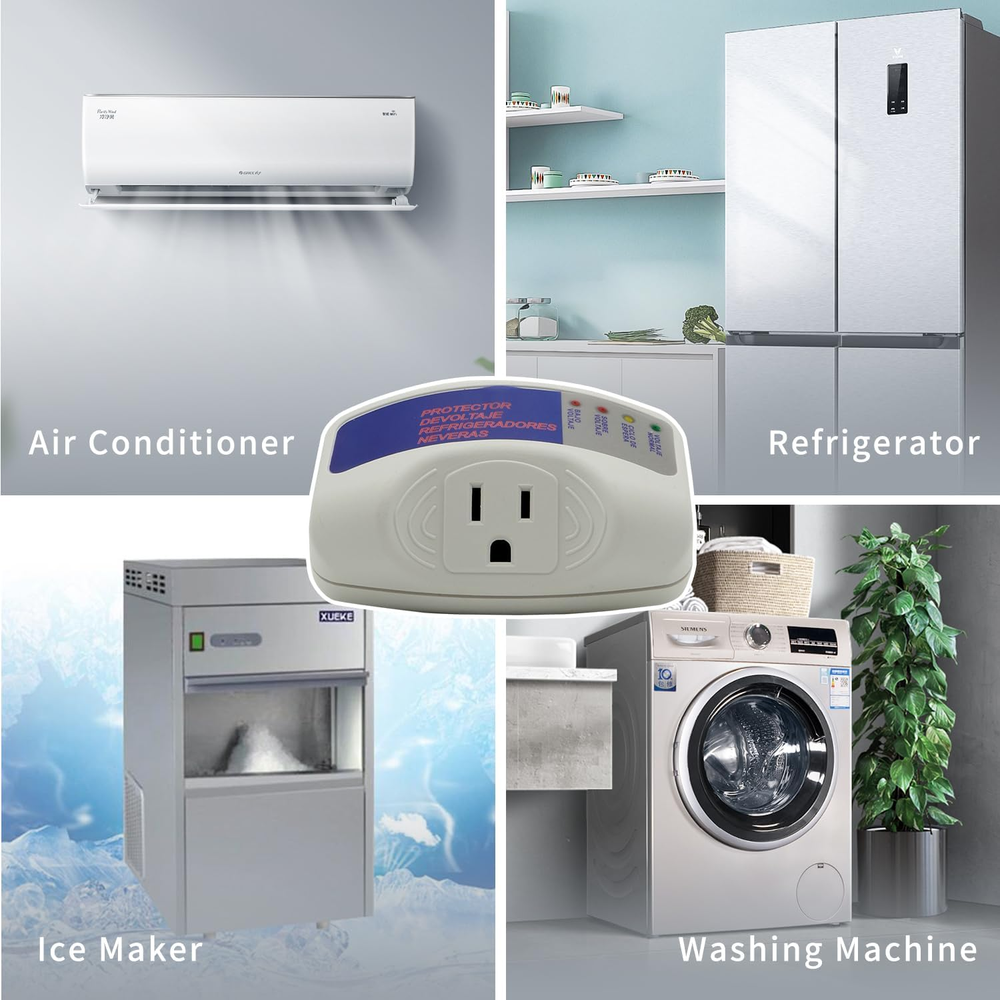 US Voltage Protector Surge Home Refrigerator Power Outlets Socket 120V