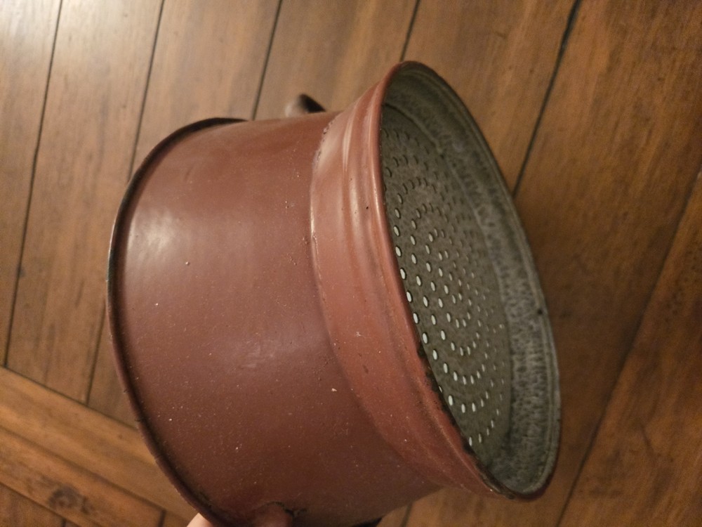 Antique Brown Enamel Colander