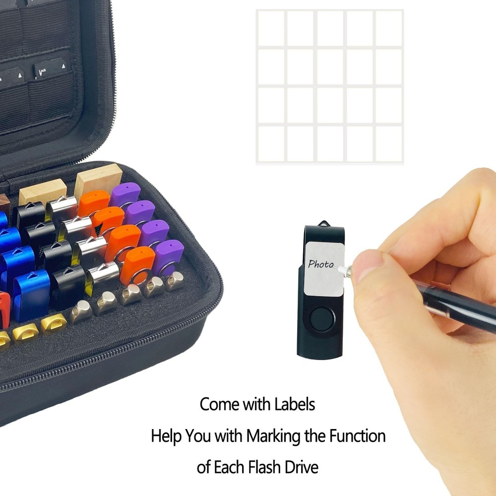 USB Flash Drive Case Memory Card Holder Thumb Organizer black