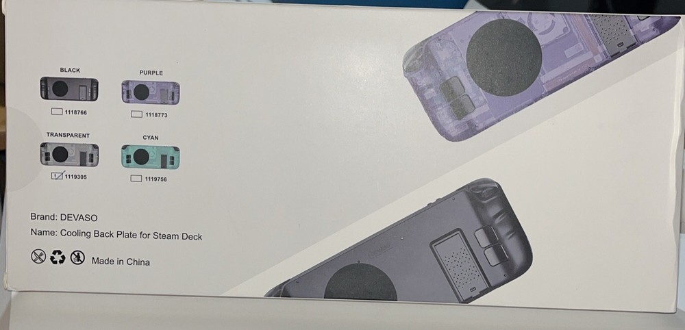 Devaso Cooling Back Plate For Steam Deck-Transparent