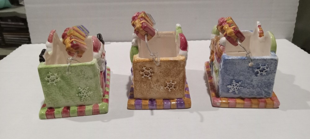 Set Of 3 Ceramic Christmas Baskets
