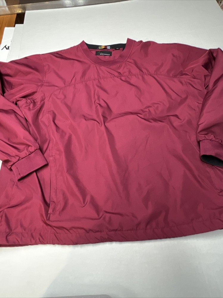 Greg Norman Golf Pullover lined Jacket Men’s XLT red zippered pockets EUC