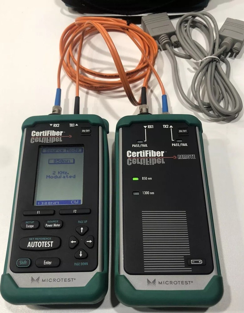 Microtest CertiFiber Optic Advanced certification for multimode Fiber Network