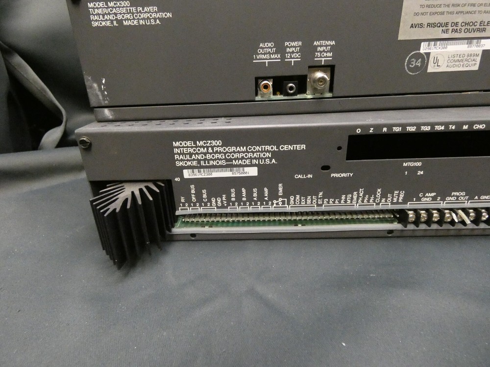 RAULAND MCZ300 Intercom/PA System - Control Unit, Casette Deck, Clock, 2 Amps