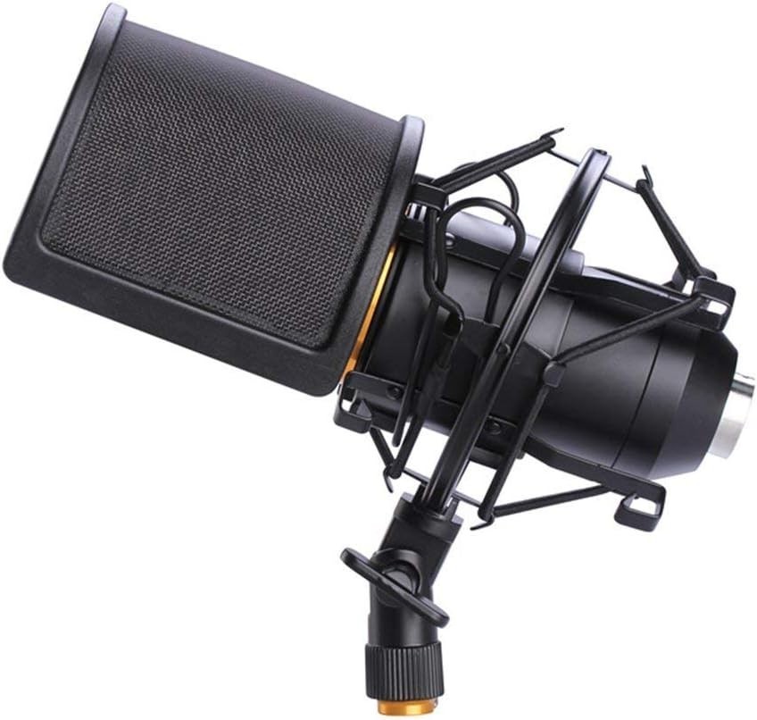 Microphone Shock Mount with Pop Filter for 46-51mm Mics - Anti-Vibration