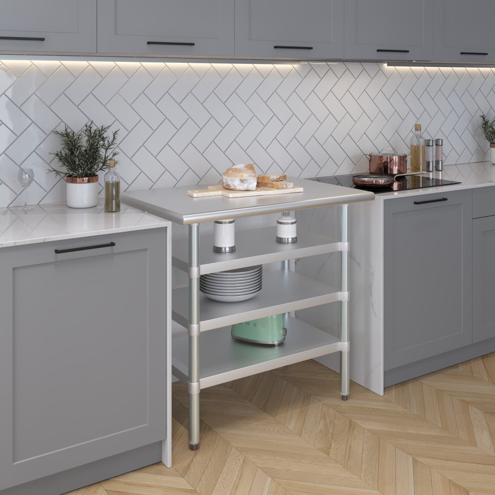 24 in. x 36 in. Stainless Steel Table With Three Undershelves