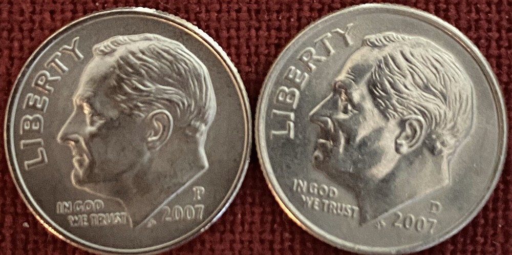 2007 P/D Roosevelt Dimes BU