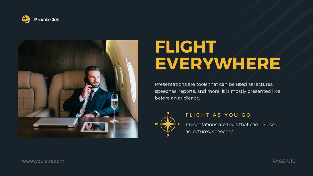 Website Landing Pages For Private Jet Template Flight Ticket Booking