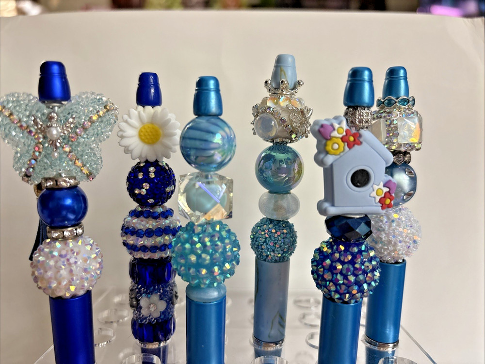 6 Handcrafted FANCY Beaded Pens