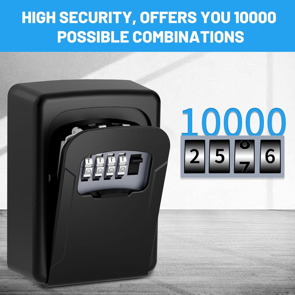 Key Lock Box,Combination Lockbox Wall-Mounted Key Storage Box for Keys,Large Key