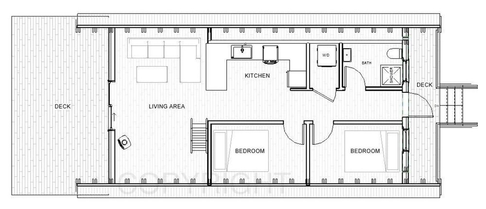 A-Frame Cabin Plans 22x36 - Modern Vacation Home - Tiny House Blueprints