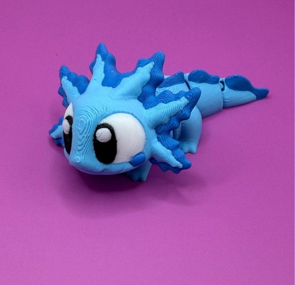 3D Printed Jiggle Pet Blue Axolotl