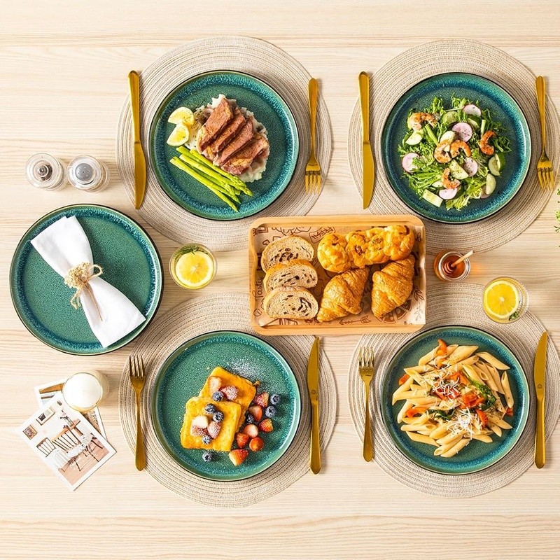 Stoneware Dinnerware Set Oven Safe Microwave Dishwasher Elegant Design