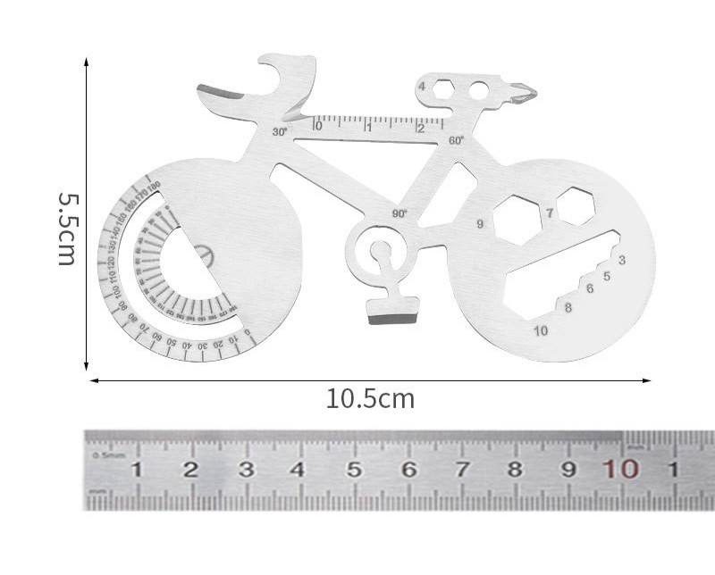 Bike-Shaped Multi-Function Tool Stainless Steel Bicycle Multi Tool with Screwdri