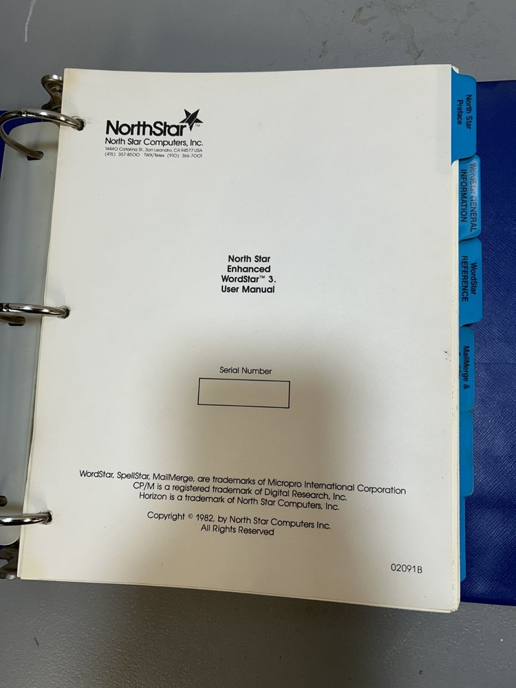 Northstar WordStar Manual & Software