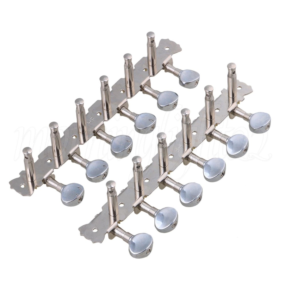 Chrome Metal 12-String Guitar String Tuning Pegs 1L1R