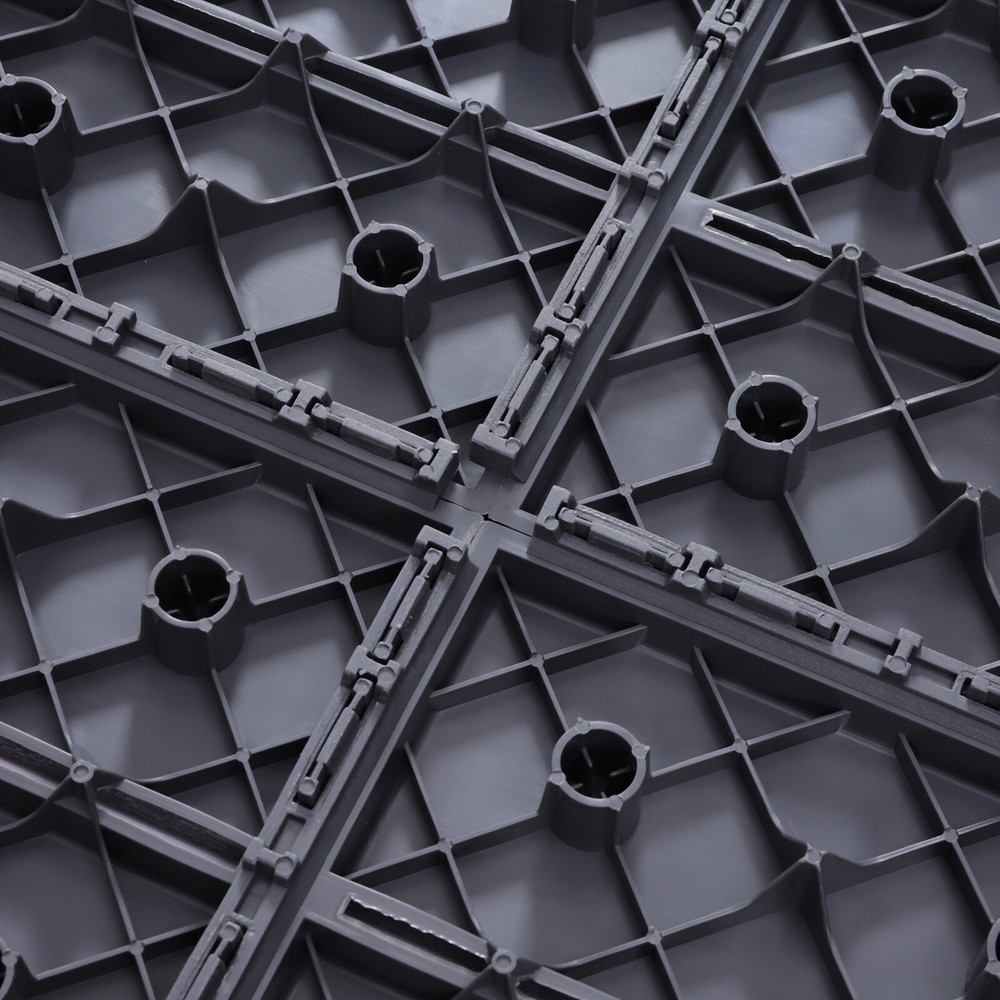 30 Pcs PB-319 Interlocking Deck Tiles Dark Gray Rectangular Efficient Drainage