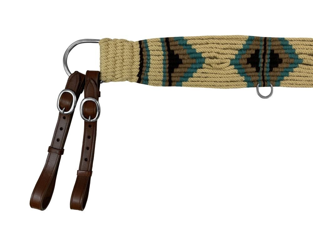 TRIPPING COLLAR Mohair WOOL Multi-Strand Cream &TEAL Stainless Hardware
