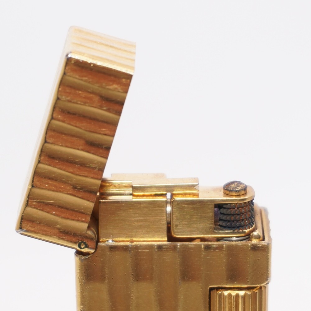 Dunhill Lighter Gold Bambo Pattern-Ultrasonically Cleaned_Working