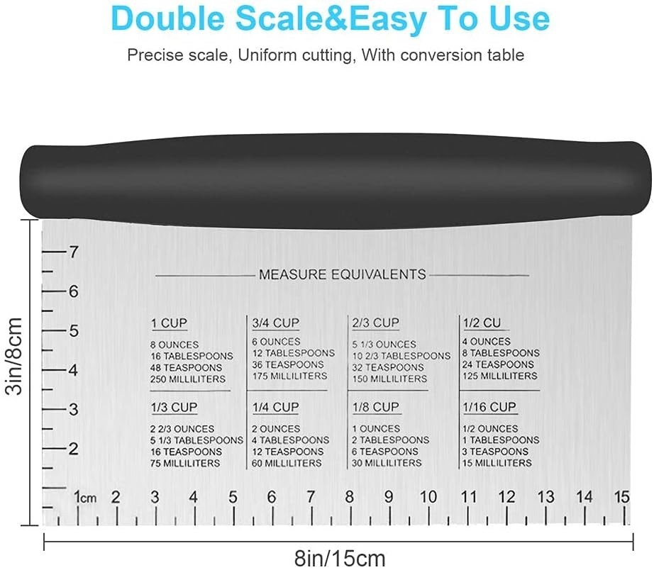 6-Inch Professional Bench Scraper with Comfortable Grip for Baking & Cooking
