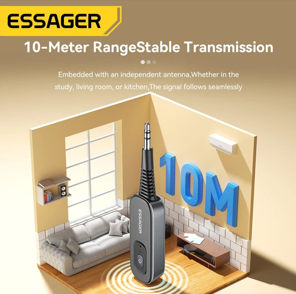 2-in-1 Bluetooth Audio Receiver Transmitter Wireless Bluetooth 5.1 3.5mm AUX