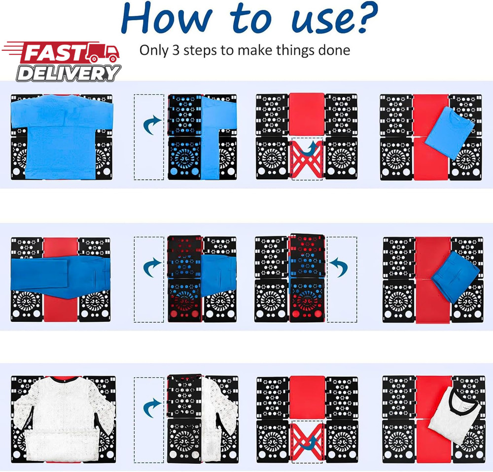 Boxlegend Version 3 Shirt Folding Board T Shirts Clothes Folder Durable Plastic