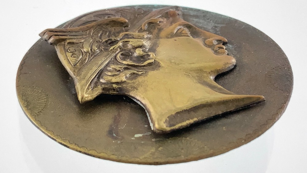 Victorian Metal Garment Button Solid Brass 1.6in Design Pattern 299B