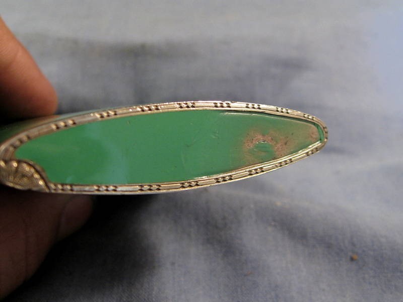 Art Deco Silver Guilloche Enamel Cigarette Case Erotic