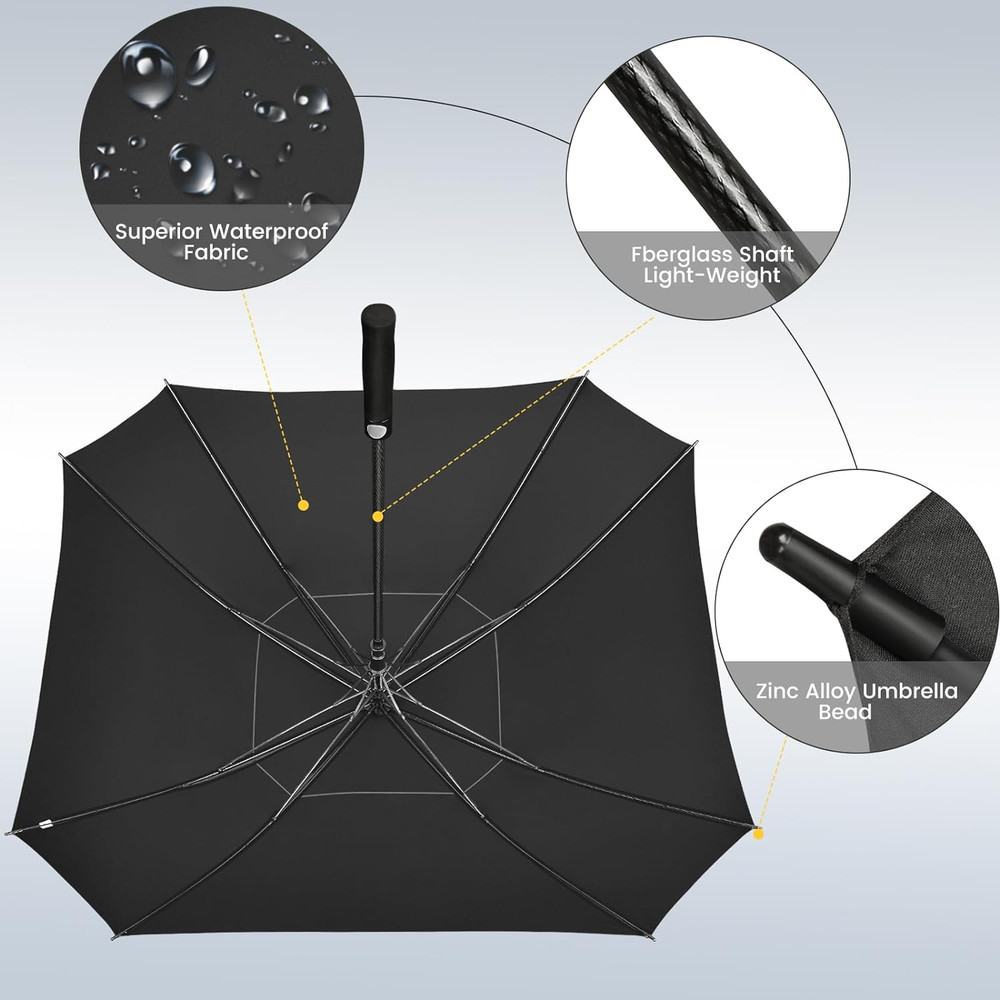 62/68 Inch Golf Umbrella Extra Large Oversized Umbrella Windproof Automatic Open