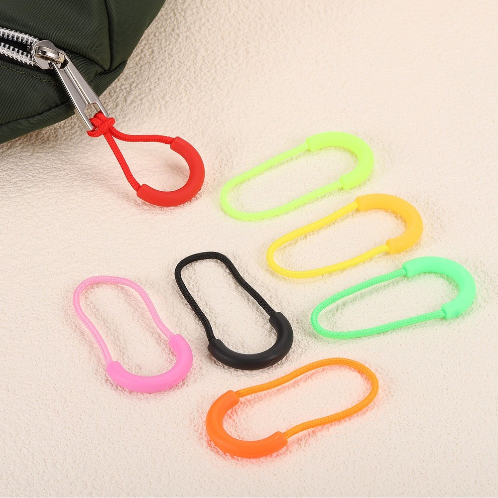 8Pcs U-Shape Zipper Pull Replacement Cord Extender, 63.5mm Red