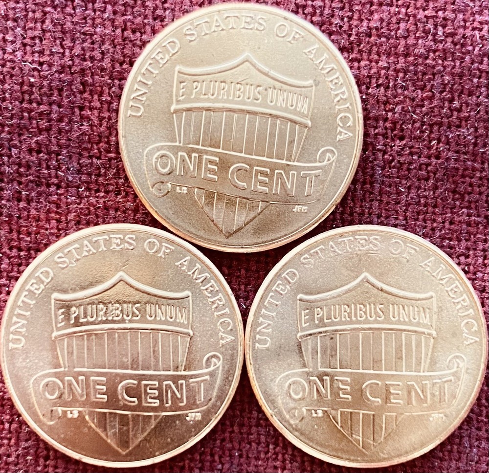 2017-P BU Lincoln Shield Cent - Lot Of Three