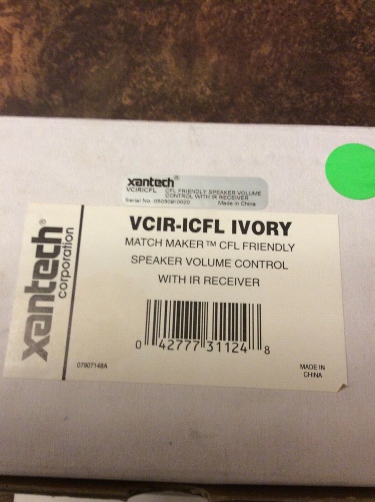 NEW XANTECH MATCH MAKER SPEAKER VOLUME CONTROL WITH IR RECEIVER, IVORY