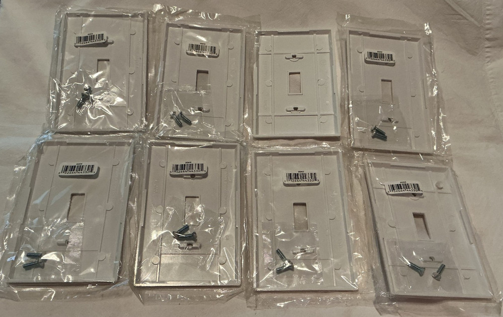 Cooper 2034W White Single-Gang Toggle Plate - 8 Plates