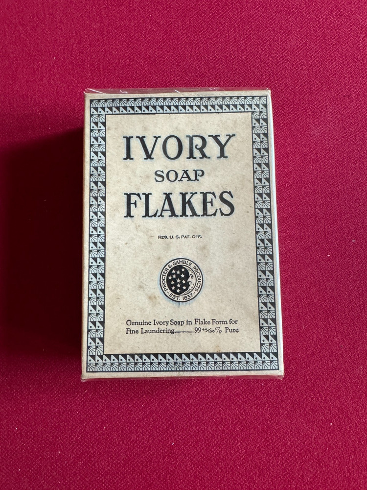 1920's, IVORY, "Un-Opened" Soap Flakes Box (Scarce / Vintage)