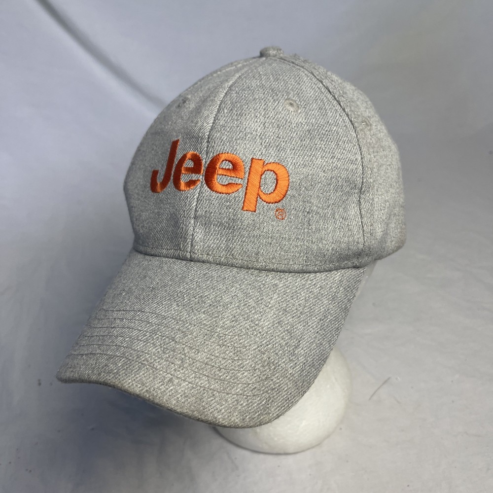 Jeep Hat Heather Gray Structured Cap Orange Logo