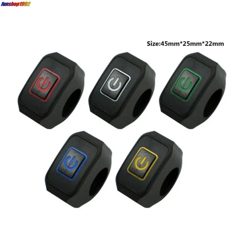 Motorcycle LED Light Switch Button 22mm Handlebar Switch Self-locking Accessory