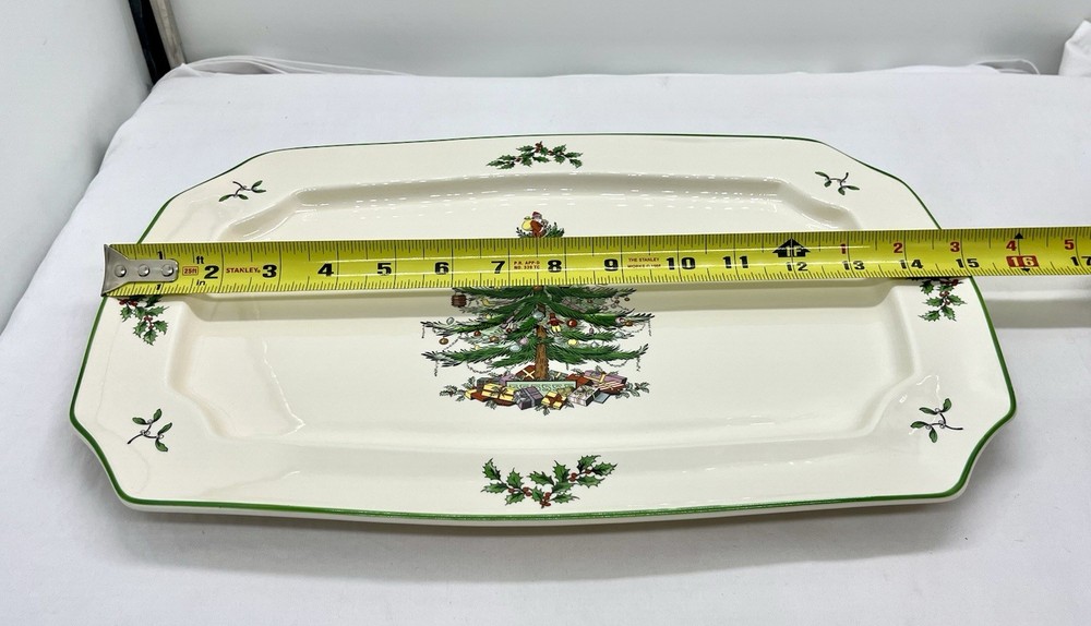 Spode Christmas Tree Rectangular Platter Set of 2 15.25” & 13.5” New In Box
