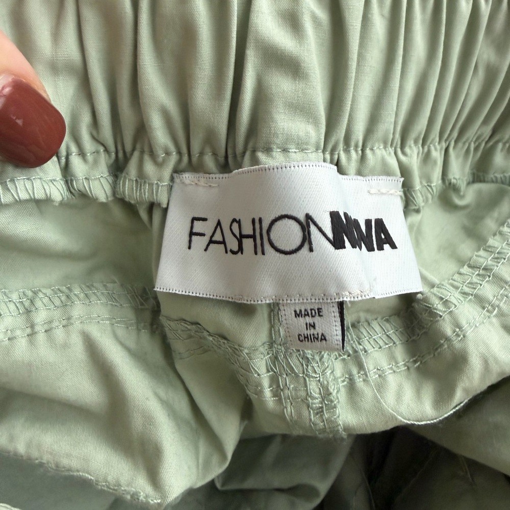 NWT- Fashion Nova Sage Cargo Pants