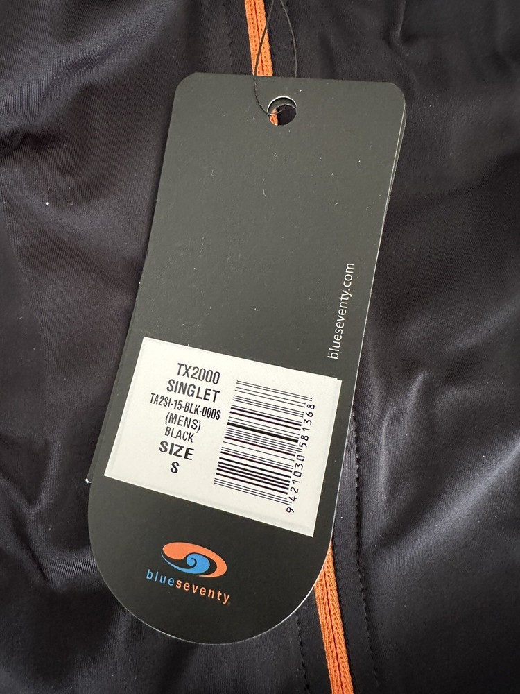 Blueseventy TX2000 Singlet, Mens Small, Black