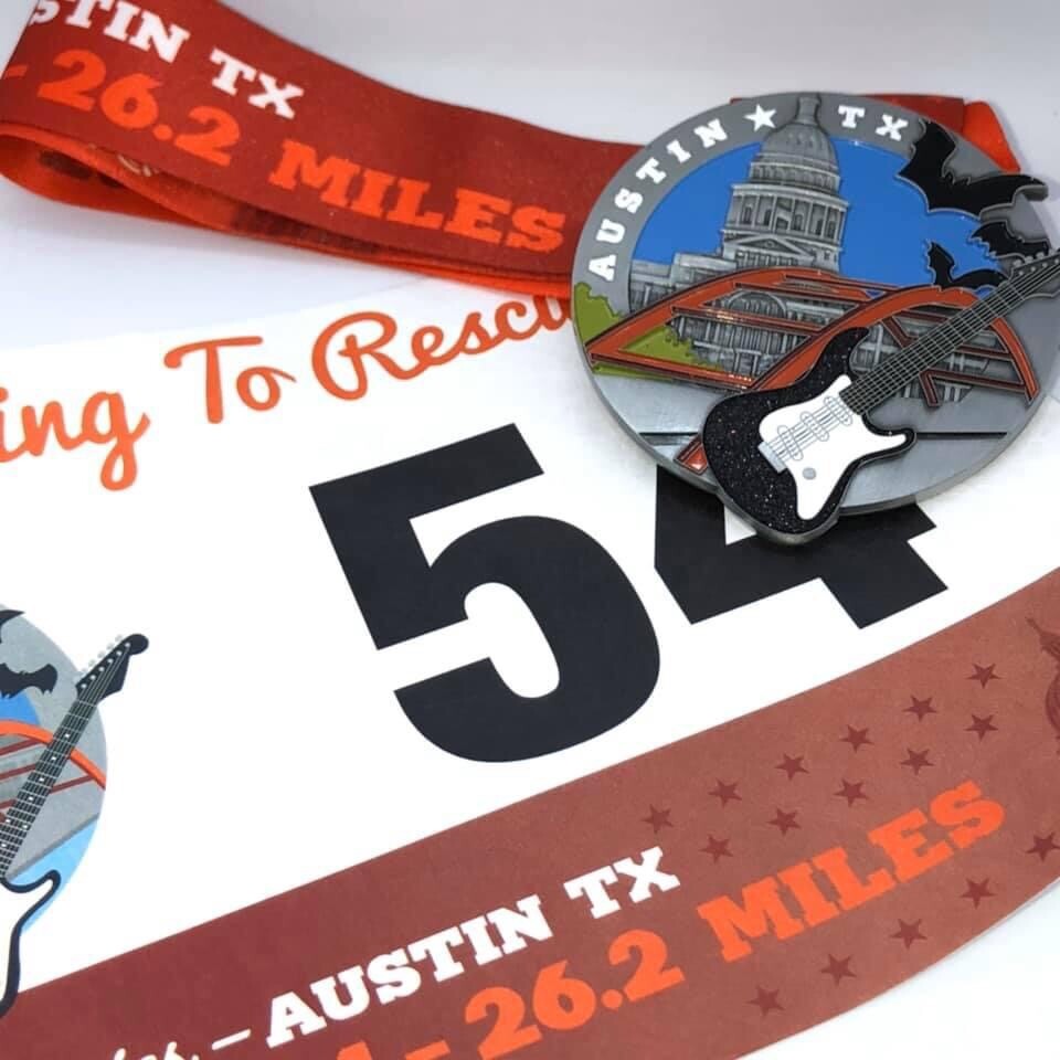 Austin, TX marathon finisher medal