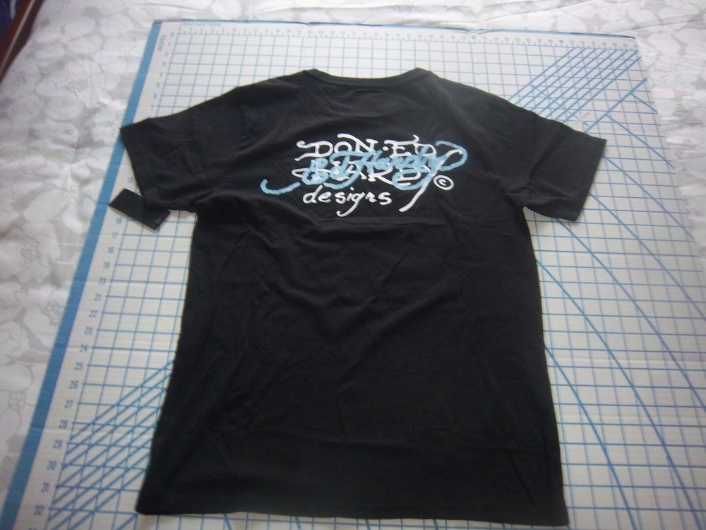 MENS MEDIUM BLACK/MULTI ED HARDY BEAUTIFUL GHOST T-SHIRT - NWT