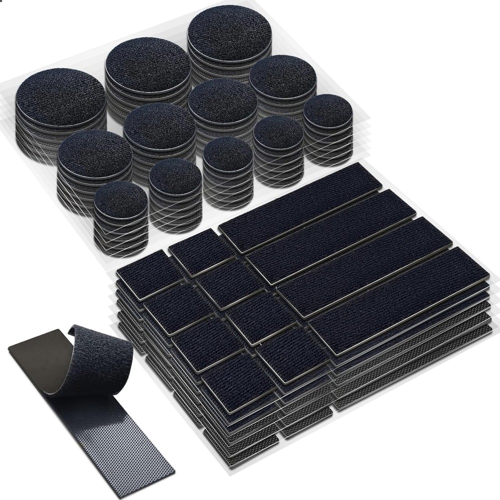 Heavy Duty Hook and Loop Strips with High Adhesive, and Square Circle, Strong...